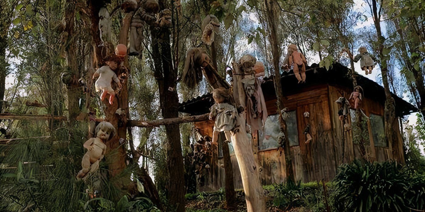 A cabin in the Island of the Dolls on Ghost Adventures