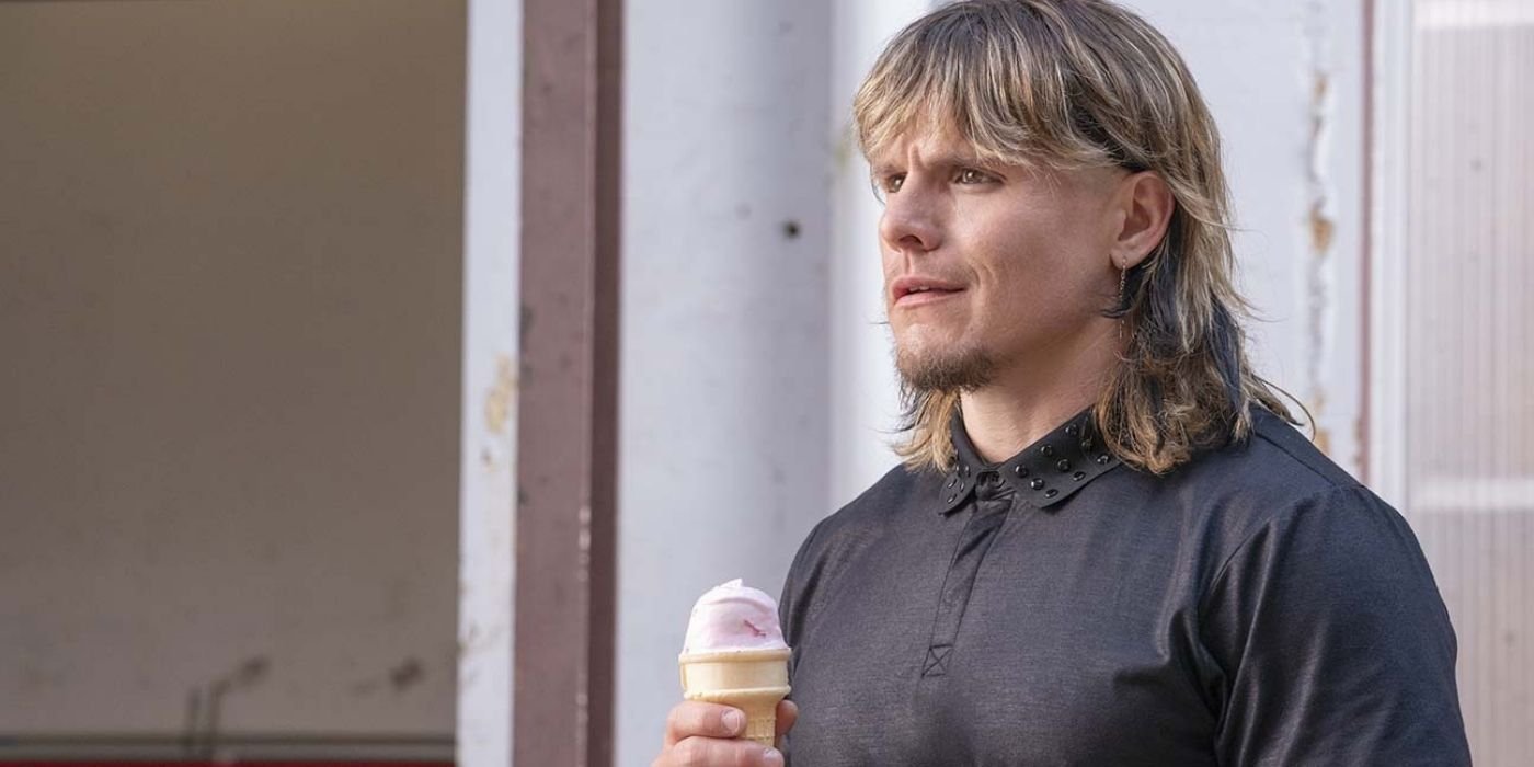 Keefe holding an ice cream in The Righteous Gemstones
