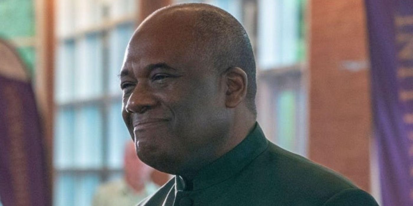 Martin Imari smiling in The Righteous Gemstones