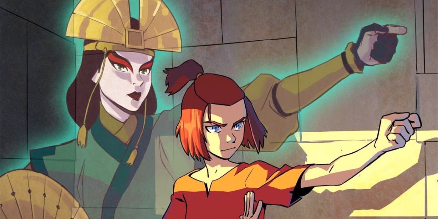 Suki and Kyoshi on the Suki Alone Last Airbender comic cover