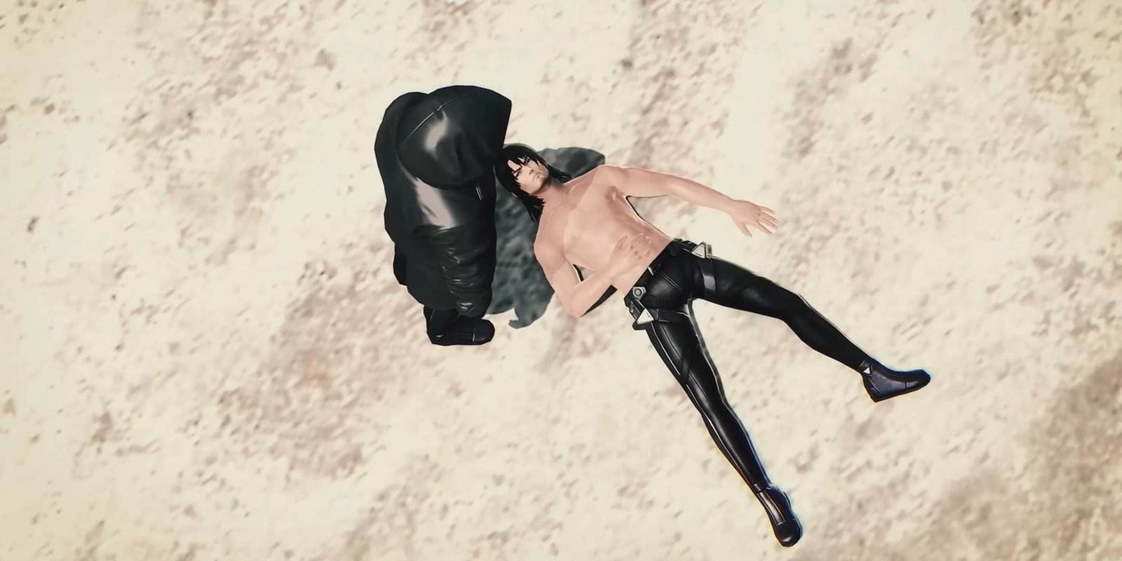 Definitive Edition Release Date, Story, Gameplay, & What's Different 3 Lao lying on a beach topless in Xenoblade Chronicles X Definitive Edition.