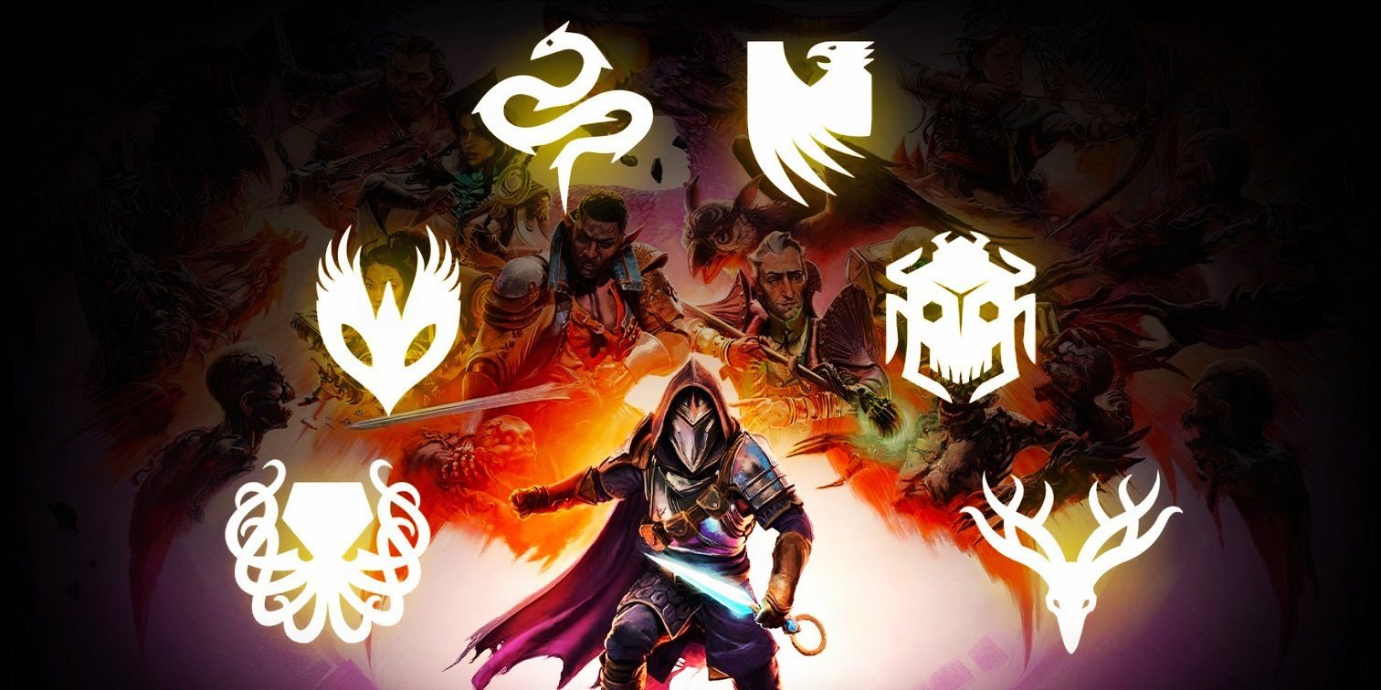 Dragon Age: The Veilguard - Should You Save Mayor Julius, Leave Him, Or Banish Him? 6 Dragon Age The Veilguard Poster with Faction Symbols.