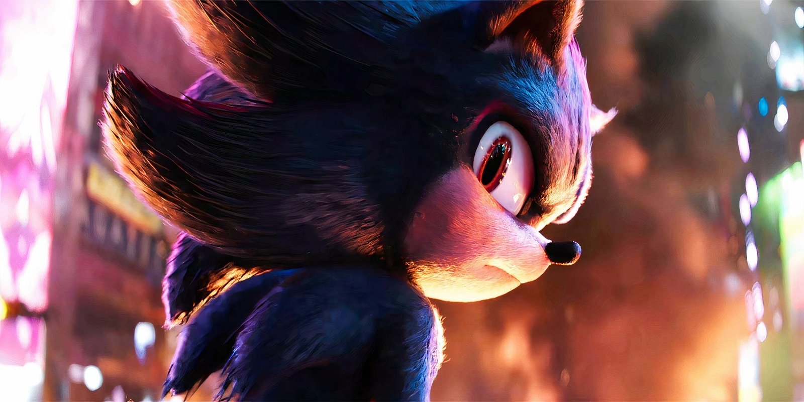 Shadow looking suspiciously over his shoulder in Sonic the Hedgehog 3