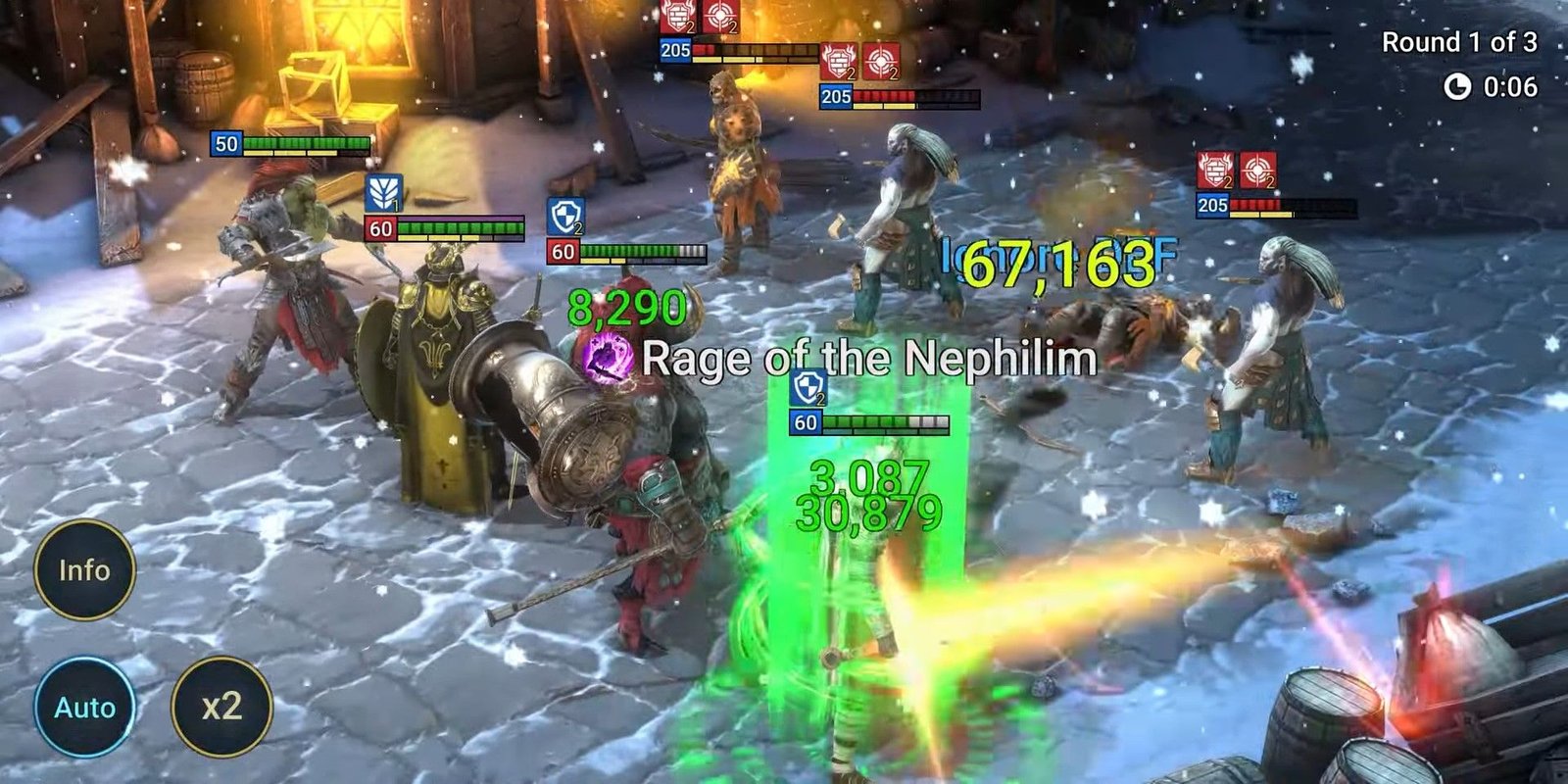 A battle in Raid Shadow Legends