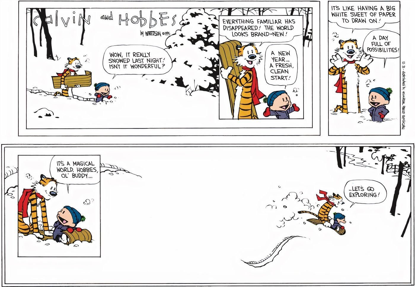 10 Calvin and Hobbes Comics All About the Call of Nature 5 Calvin and Hobbes playing in the snow.