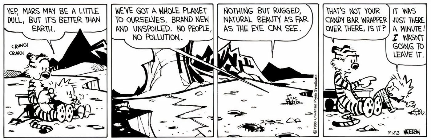 10 Calvin and Hobbes Comics All About the Call of Nature 8 Calvin and Hobbes hanging out on Mars.