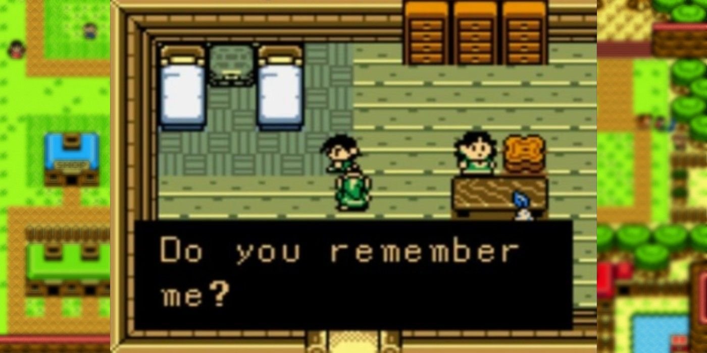 Link meets Bipin and Blossom's hyperactive son in The Legend of Zelda: Oracle of Seasons.