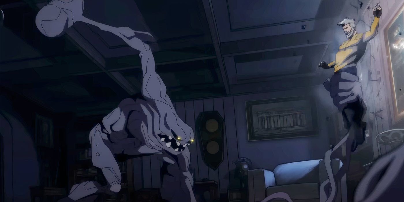 Clayface and Rick Flag Sr fighting in Creature Commandos