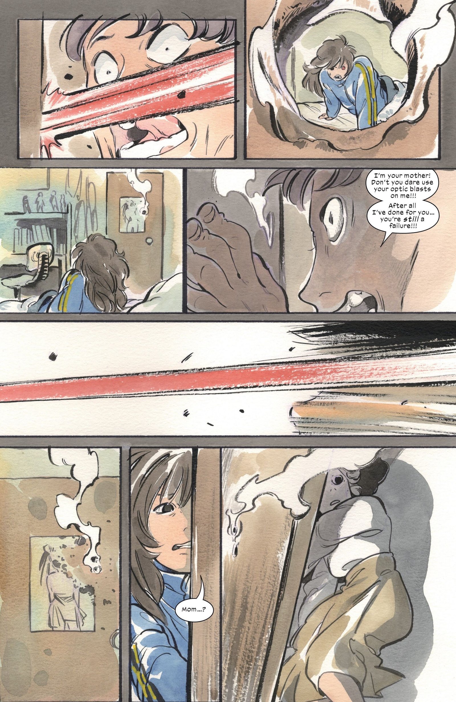 Natsu accidently kills her mother with an optic blast in Ultimate X-Men (2024) #10
