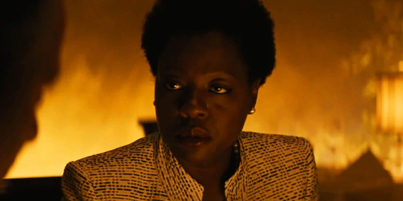 Viola Davis' Amanda Waller proposing the titular team in Suicide Squad
