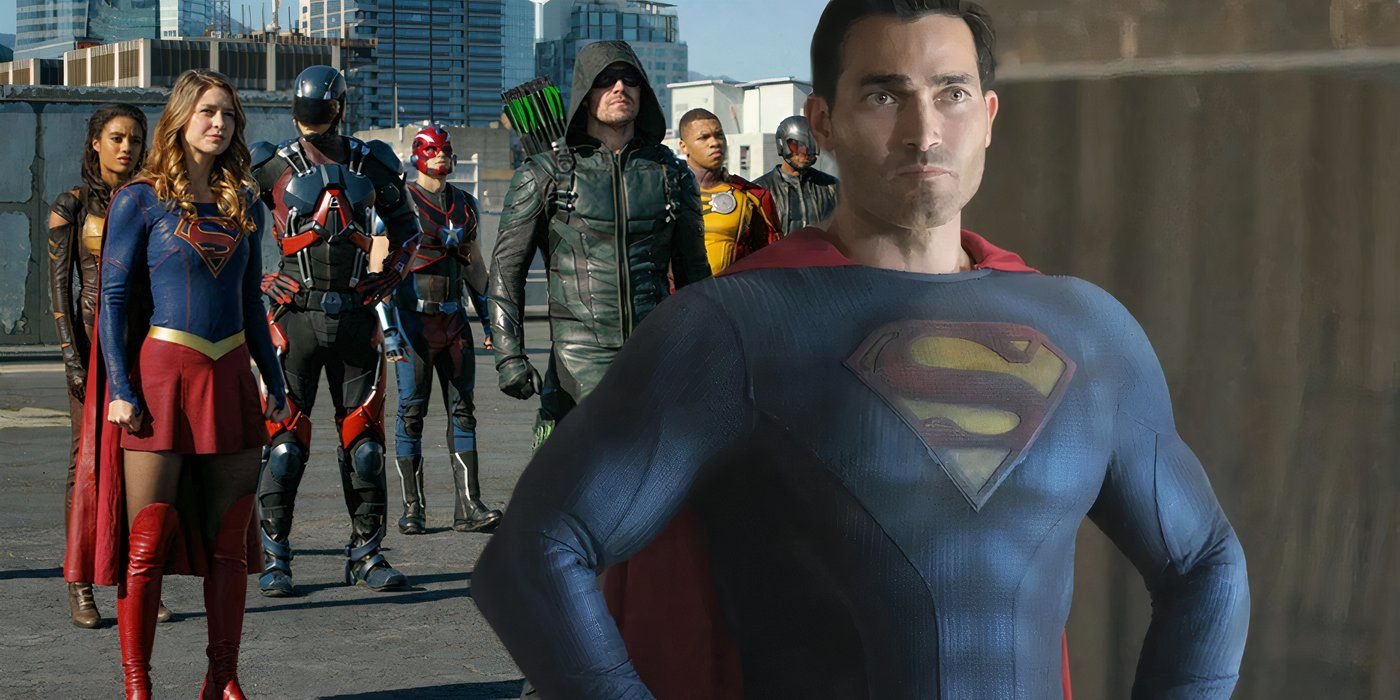 Why Was DC's Arrowverse Canceled? 2 Tyler Hoechlin's Superman over a bunch of Arrowverse stars including Supergirl and Arrow