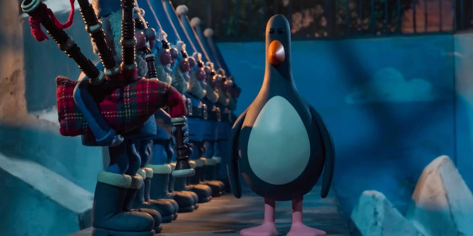 Feathers McGraw and his gnome army in Wallace & Gromit: Vengeance Most Fowl