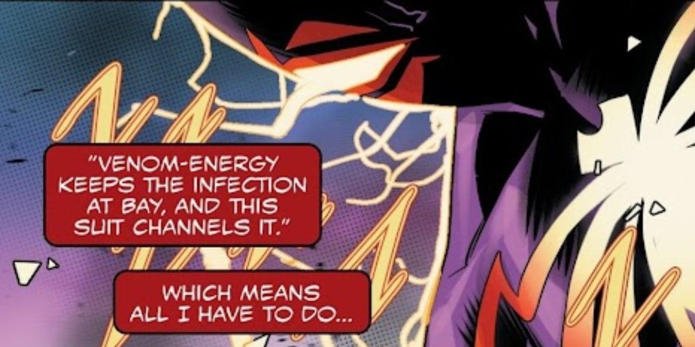 Comic book panel: Spider-Man prepares to defeat The Vulture with Black Panther's suit