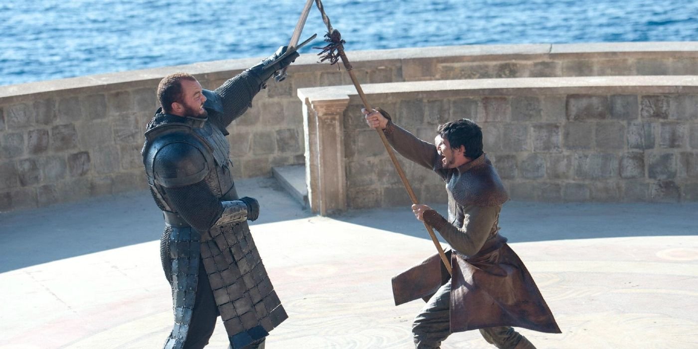 Oberyn fighting The Mountain in Game of Thrones