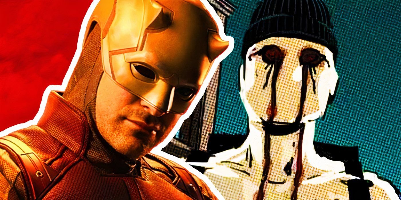 Kingpin Is a Menace, But Daredevil's Most Dangerous Villain Has Nothing to Do With Fisk 3 Daredevil from She-Hulk Attorney at Law (left) with Muse, a Marvel villain (right.)