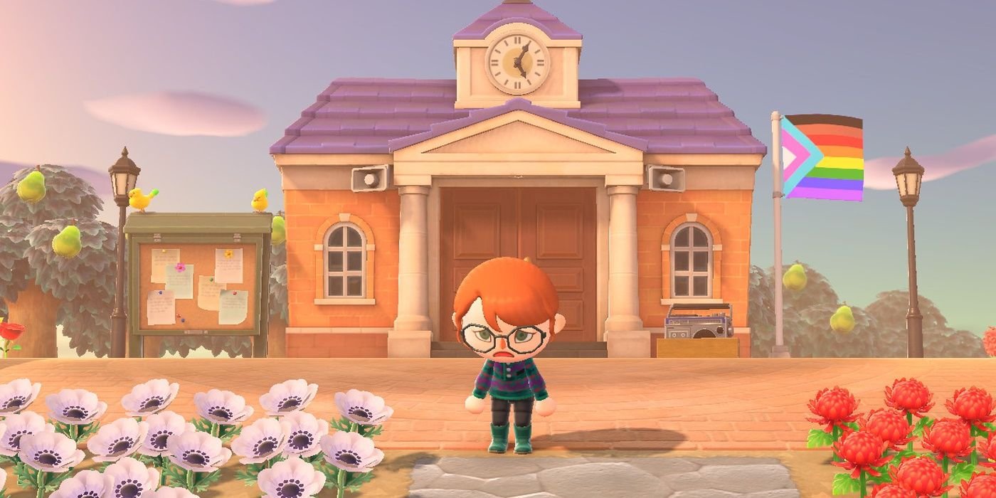 New Horizons Island In 2025 5 A female Animal Crossing player character stands sadly outside of Resident Services