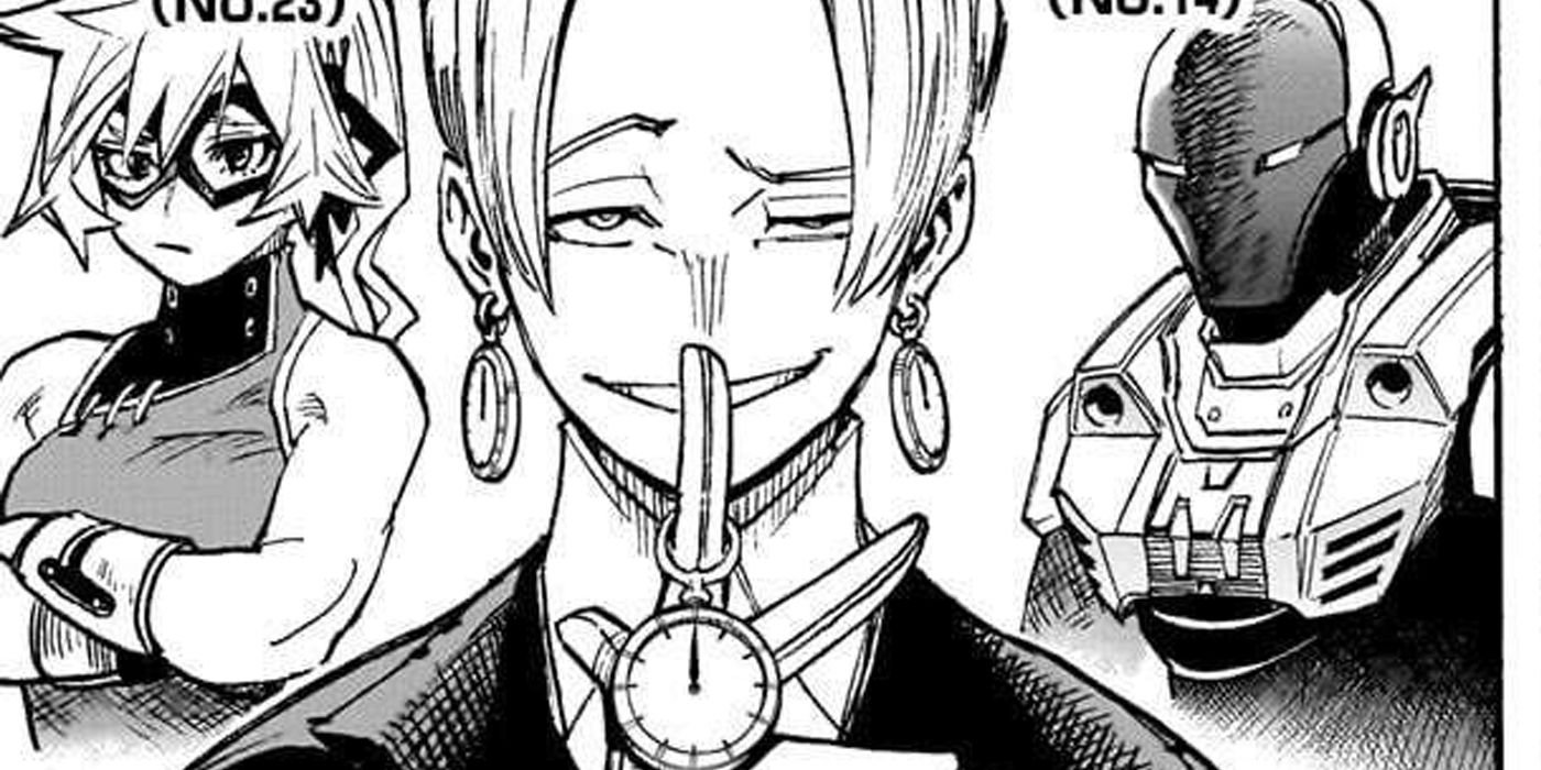 Class 1-B's Monoma, Kendo, and Honenuki as adults.