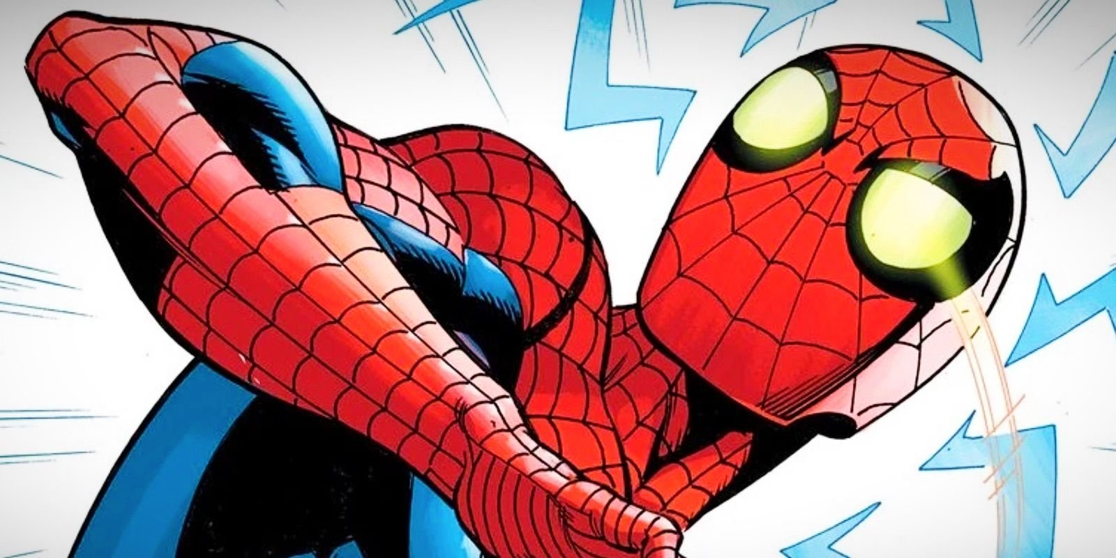 Comic book art: Spider-Man sets off with his Spidey Senses.