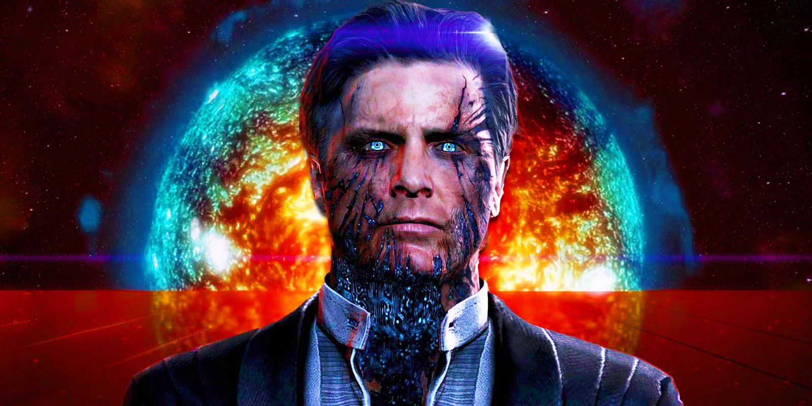 Mass Effect Lets Mordin Make An Improvement For Cerberus Agents 3 The Illusive Man from Mass Effect, indoctrinated with Reaper tech all over his face.
