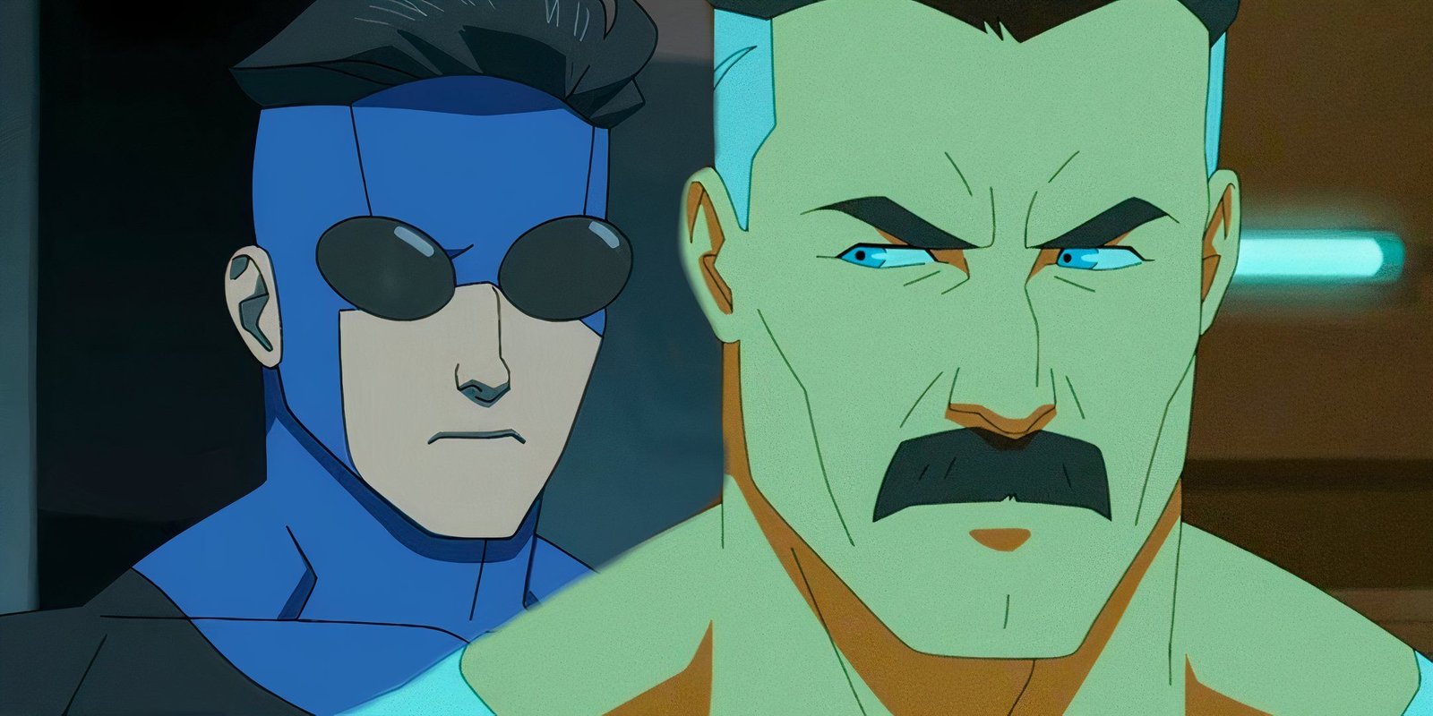10 Greatest Animated Superhero Shows That Aren't Marvel Or DC 14 Mark posing in his blue suit next to Omni-Man in Viltrumite prison in Invincible