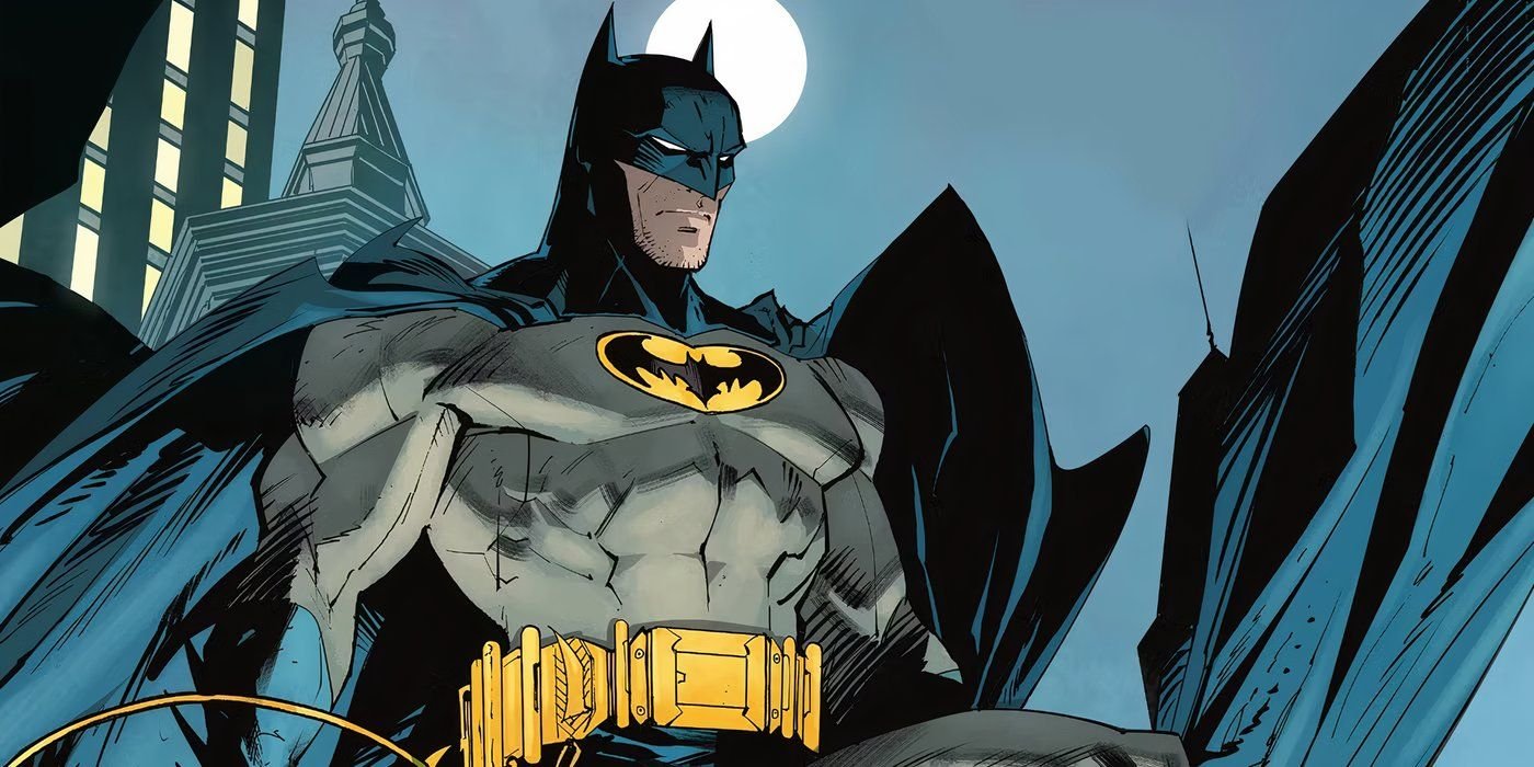 Batman wearing a blue and gray costume in DC Comics