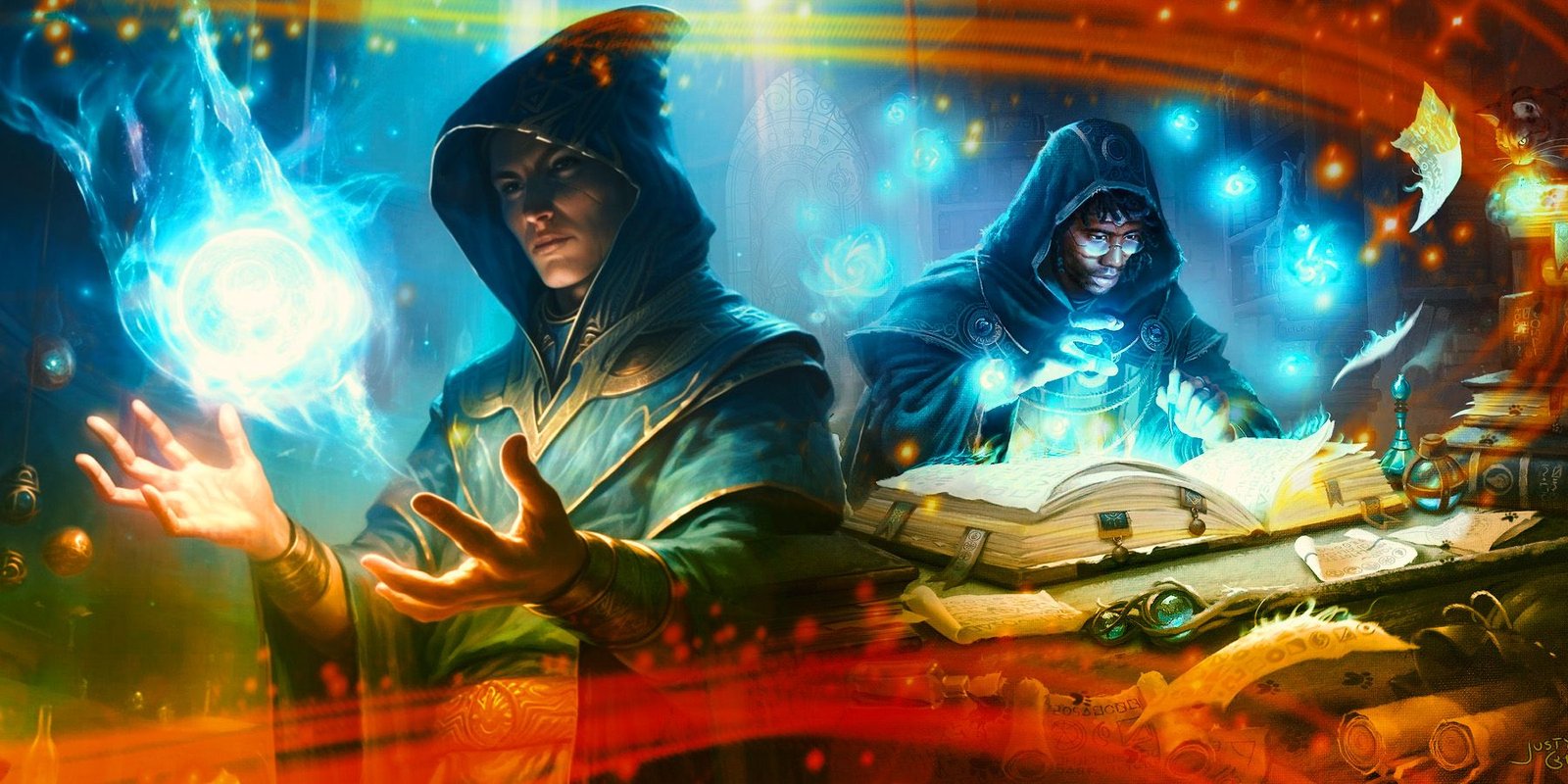 D&D Players Need To Give Other TTRPGs A Chance, Trust Me 2 Wizards pouring over tomes in Dungeons & Dragons