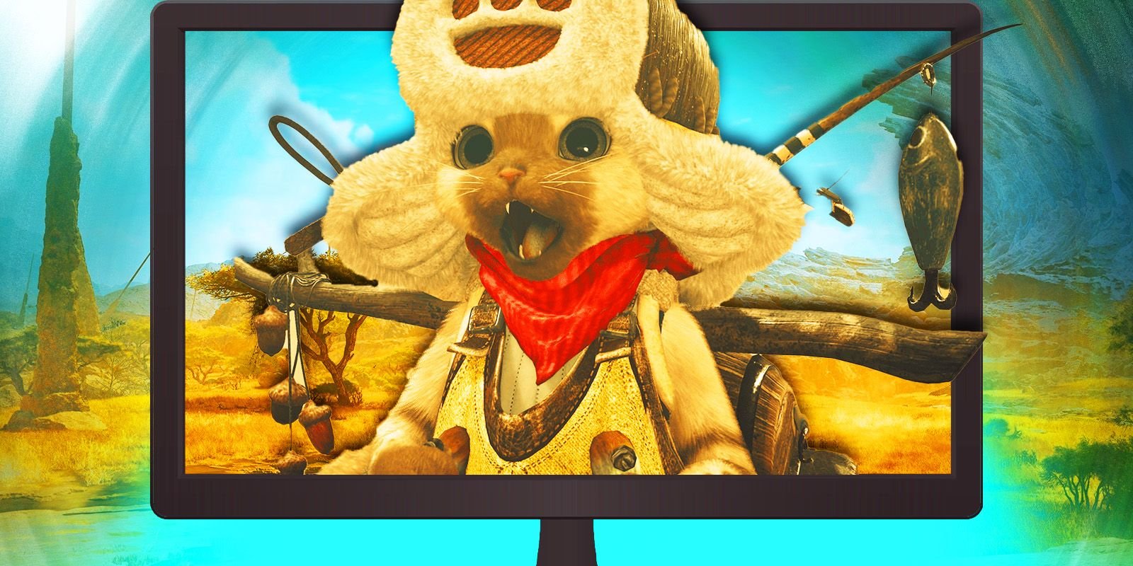 Monster Hunter Wilds Returns A Classic Feature That Was Shockingly Absent From Its Beta 2 A shocked Palico and a PC in front of the Windward Plains In Monster Hunter Wilds