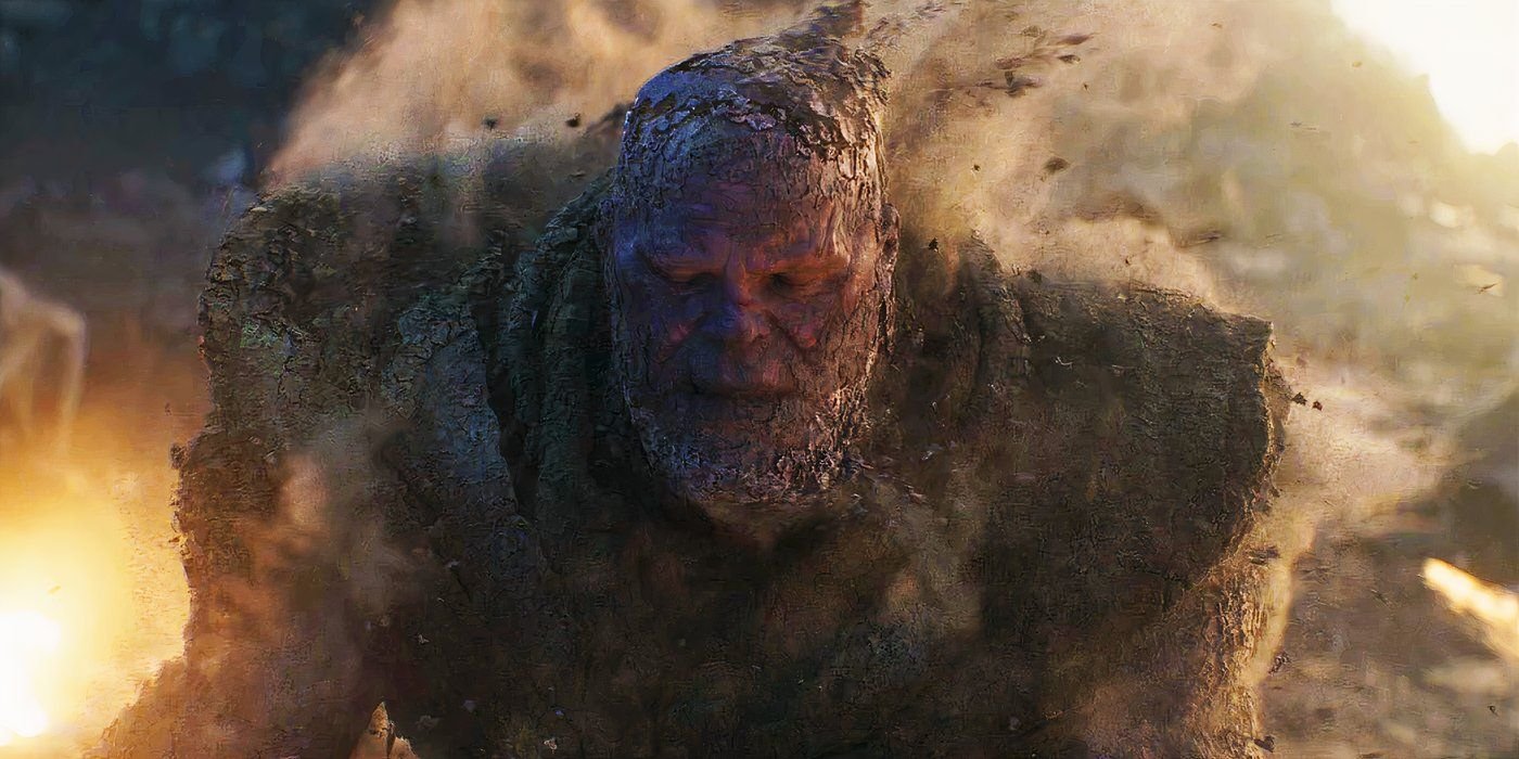 Thanos turning to dust at the end of Avengers Endgame
