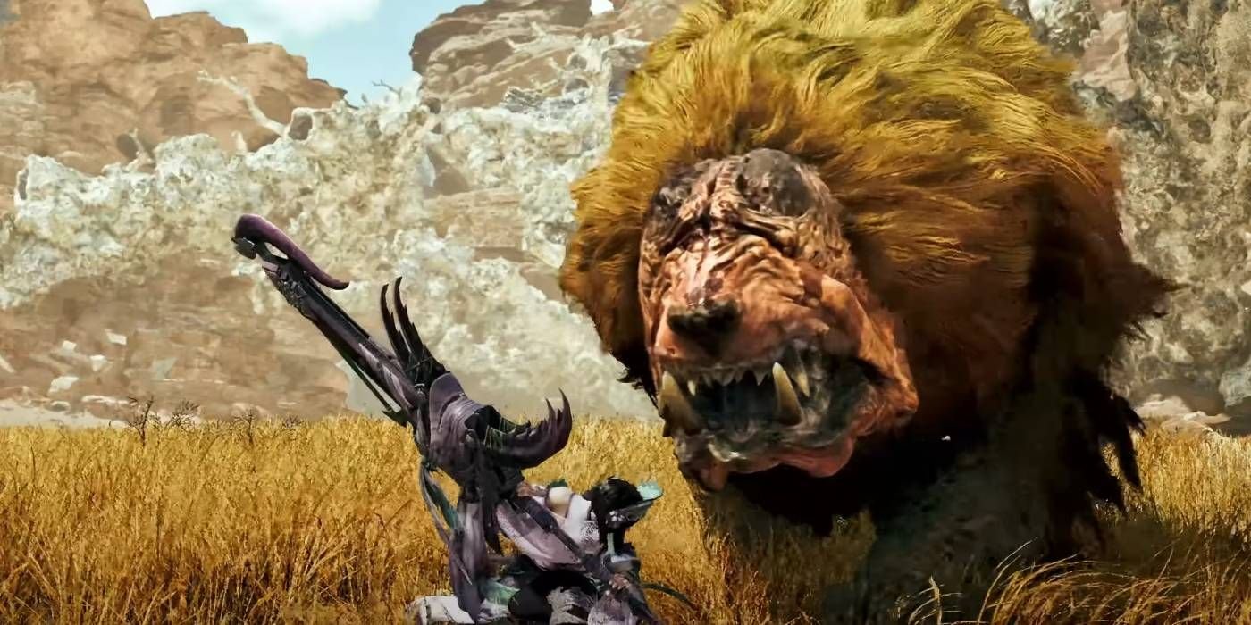 Monster Hunter Wilds hunter using Sword form of Switch Axe weapon