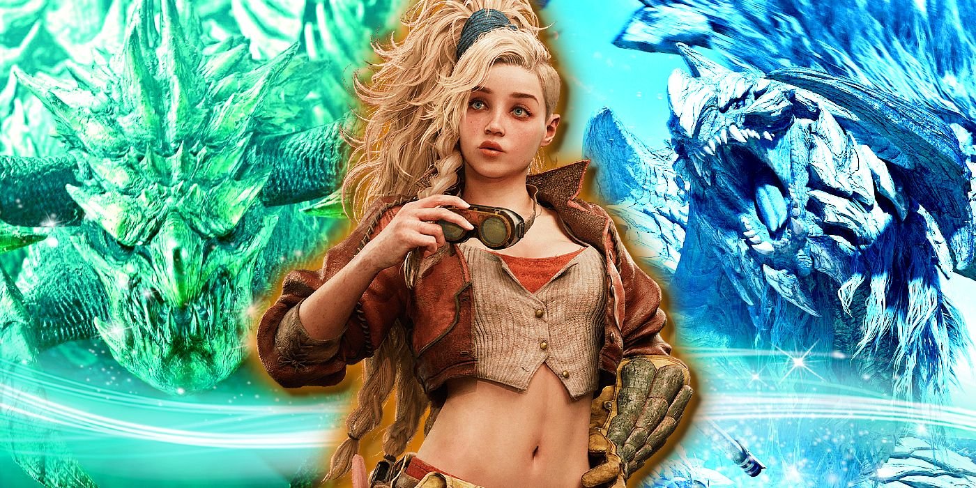 How To Beat Alpha Doshaguma (Tips, Strategies, Weak Points) 3 Monster Hunter Wilds' Gemma looks surprised next to two monsters.