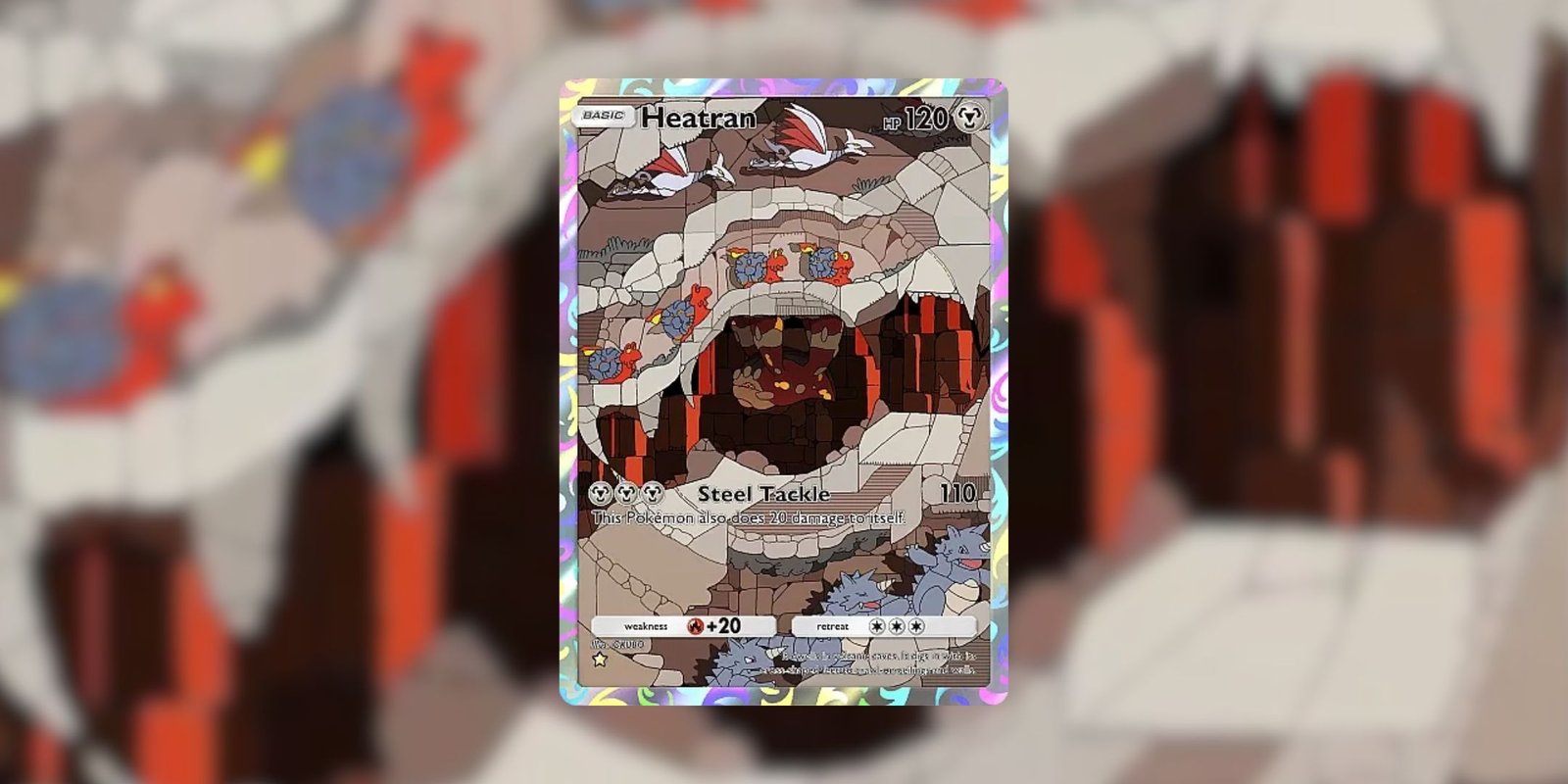 The Heatran card from Pokémon TCG Pocket.