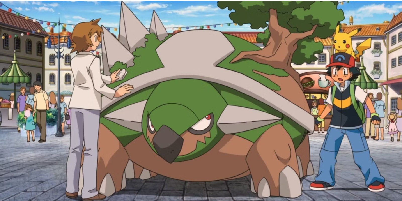 Torterra With Ash Pikachu And Another Trainer