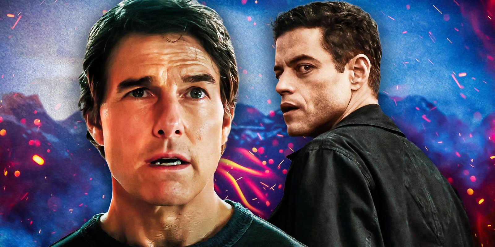 Russell Crowe's Star-Studded Action Thriller Adds Breaking Bad & Fast & Furious Stars 2 Tom Cruise and Rami Malek are edited onto an explosive background.