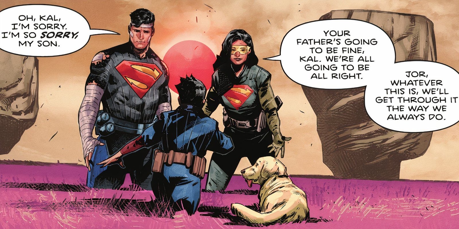 Young Kal-El with His Parents DC