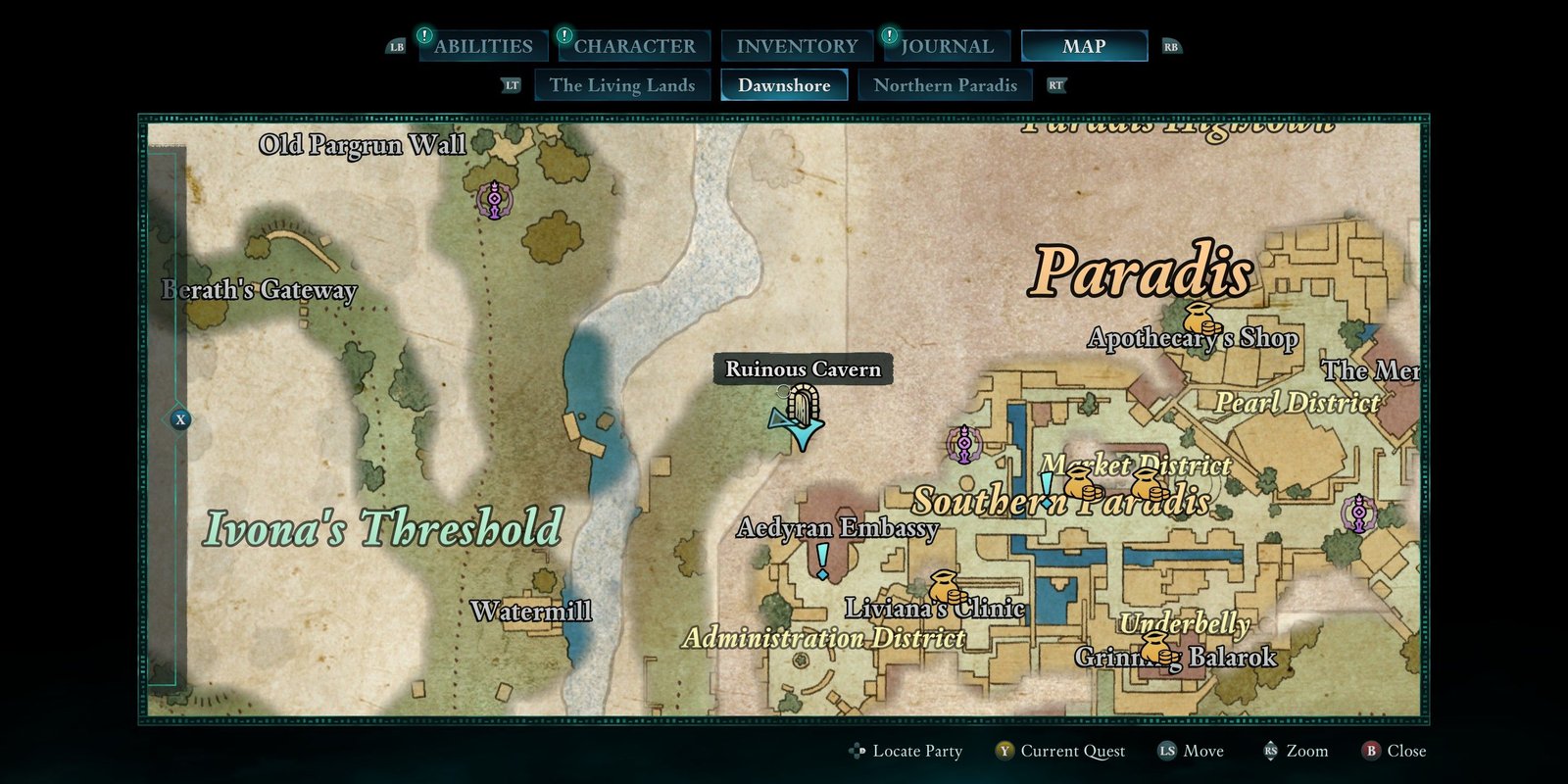 Nacib's map location in Avowed