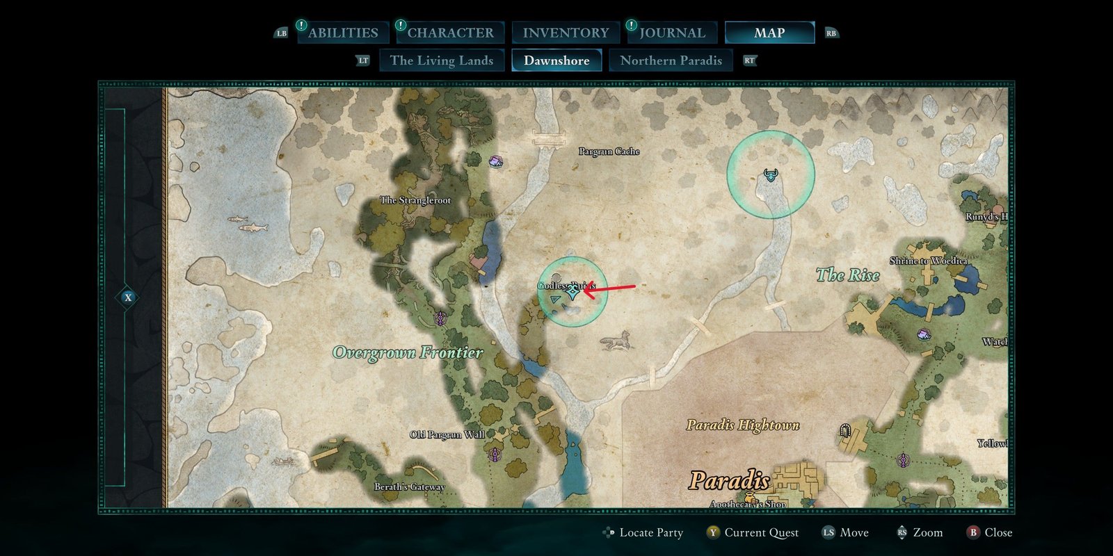 The Godless ruins map location in Avowed