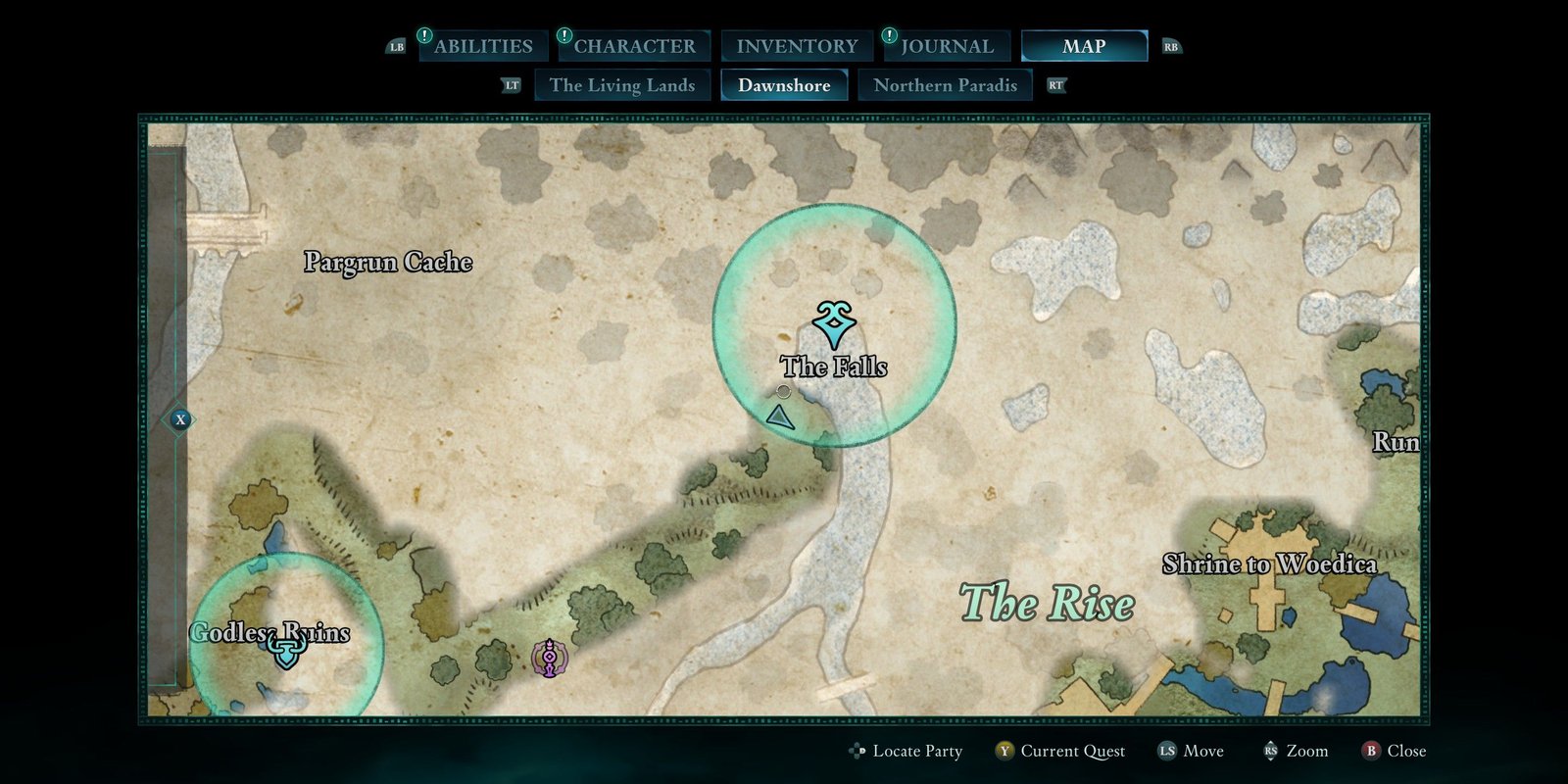 Ralga at the Falls on the map in Avowed