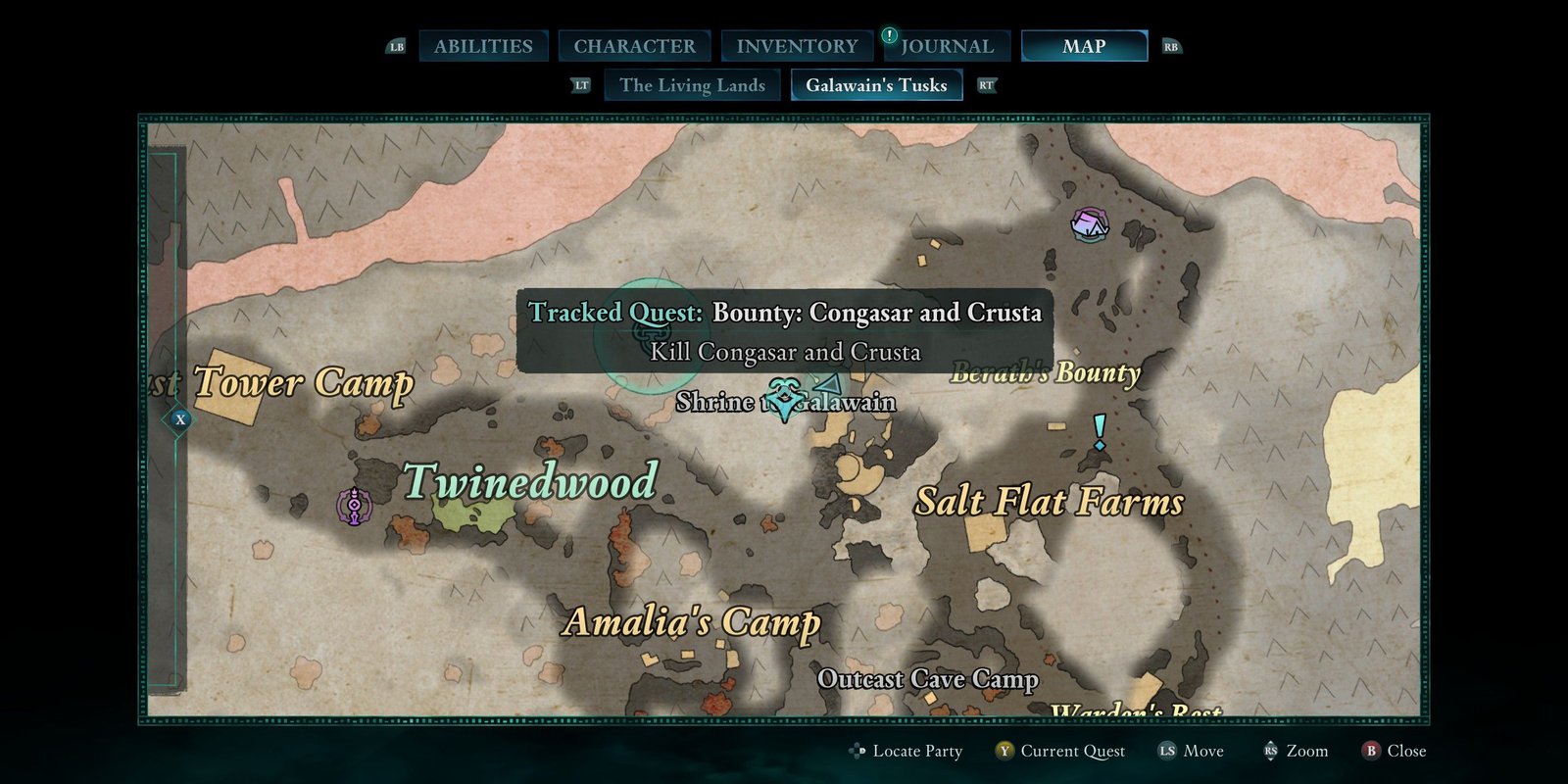 Congasar and Crusta map location in Avowed