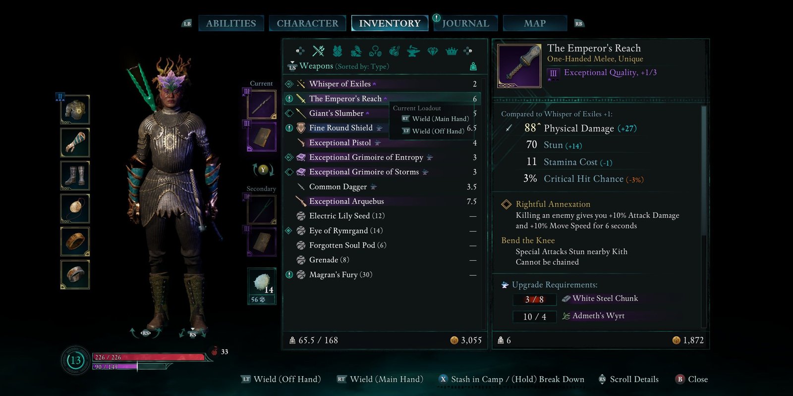 The upgraded Emperor's Reach in Avowed
