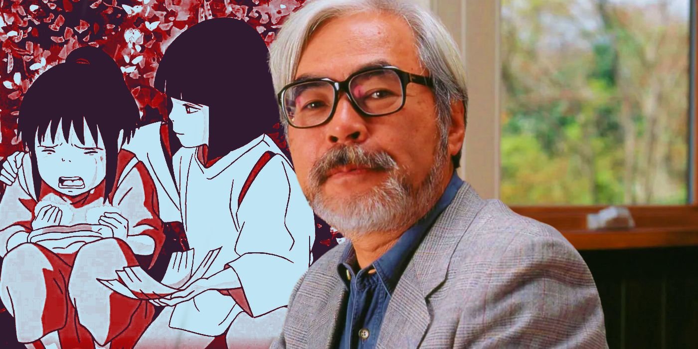 Hayao Miyazaki Will Never Be Replaced By AI and Studio Ghibli Is Now Telling Us Why 3 Miyazaki giving a small smile as Chihiro cries while Haku comforts her in Spirited Away.
