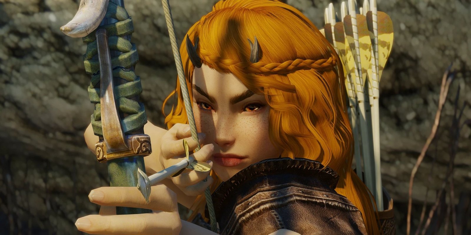 Skyrim Auri Follower Mod Using Her Bow.