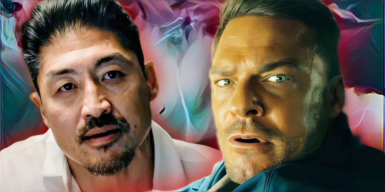 Brian Tee as Quinn and Alan Ritchson as Reacher in Reacher season 3_
