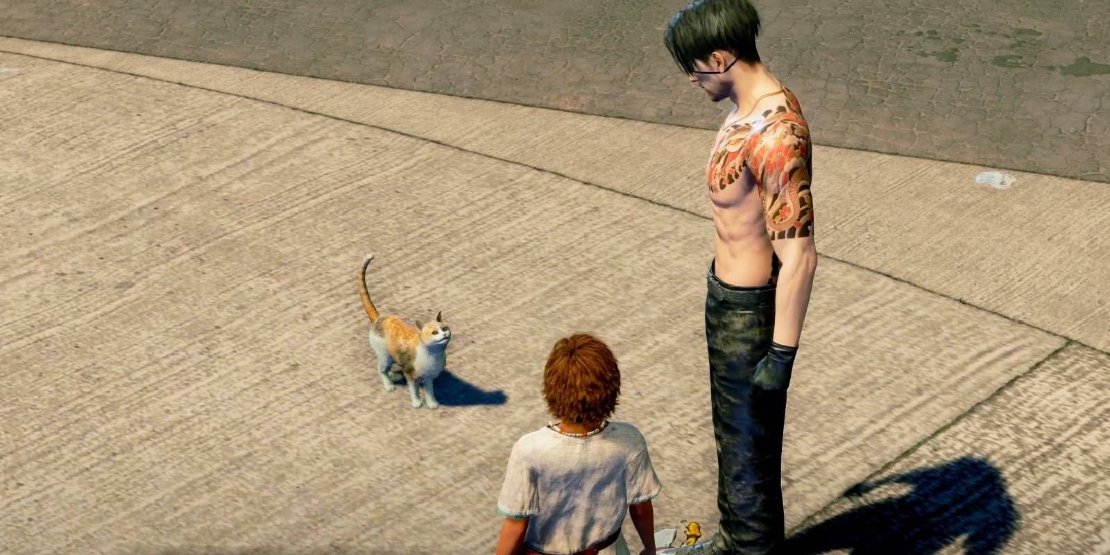 Pirate Yakuza Majima and Noah recruiting Onigiri the cat to Goro Animal Kingdom.