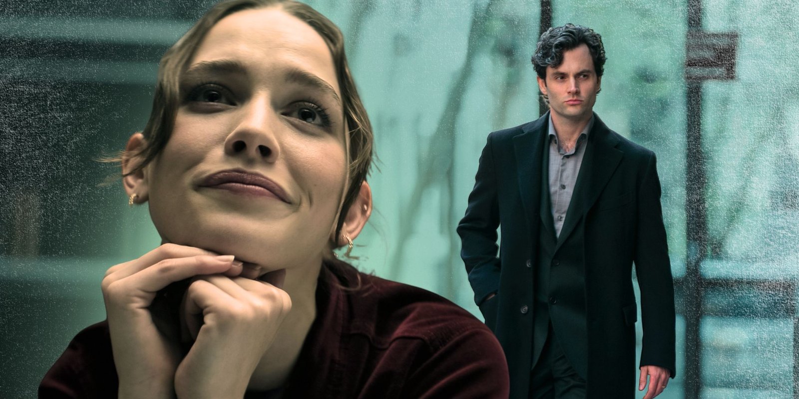 Joe Goldberg's Most Tragic You Season 5 Relationship Isn't A Romance & That Makes It Even Sadder 3 Victoria Pedretti as Love Quinn and Penn Badgley as Joe Goldberg in Netflix's You