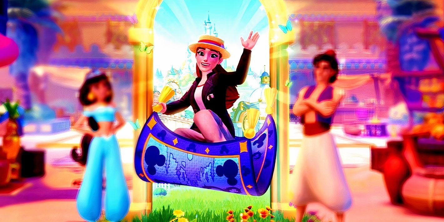 All Disney Dreamlight Valley Codes (April 2025) 3 Disney dreamlight valley tales of agrabah image of the player riding on a carpet next to aladdin and jasmine