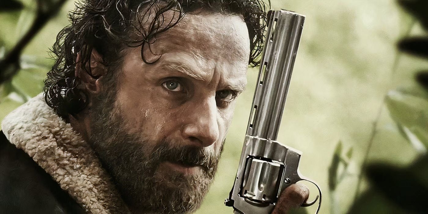 Rick holding his Colt Python in The Walking Dead 