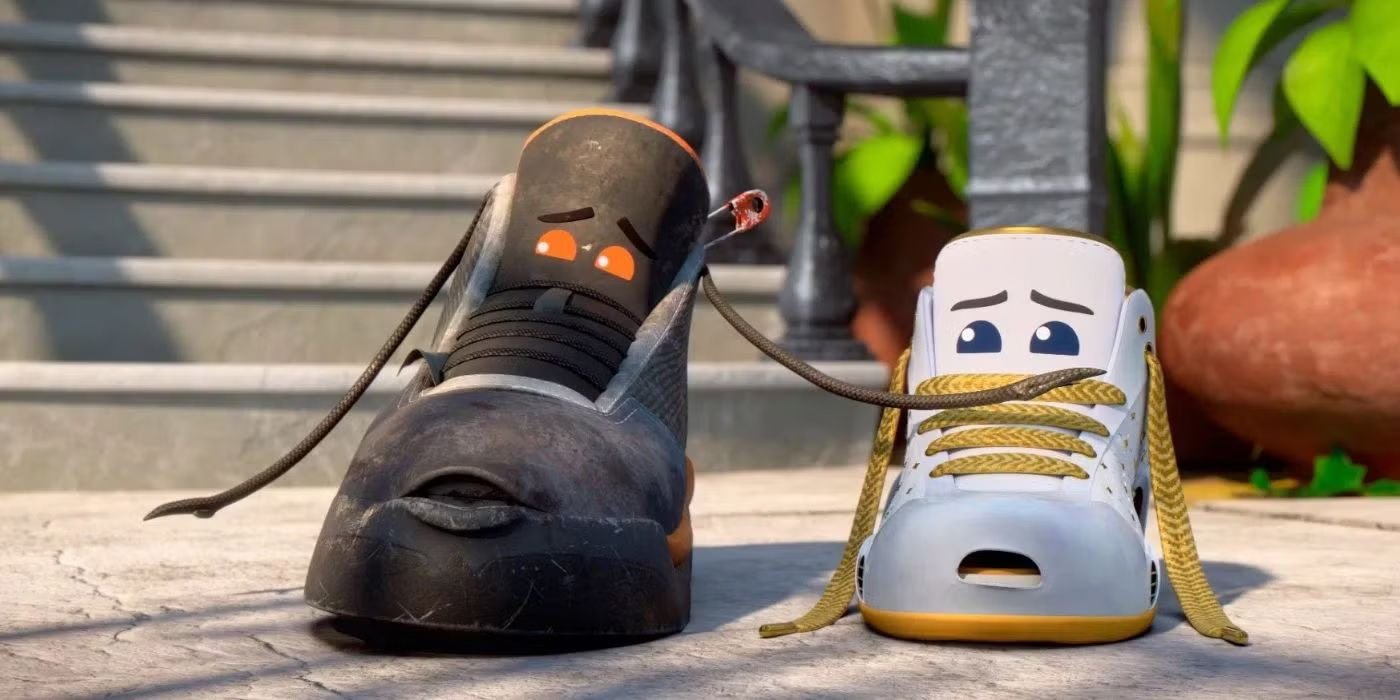 Martin Lawrence shoe talking to Anthony Mackie shoe in Sneaks