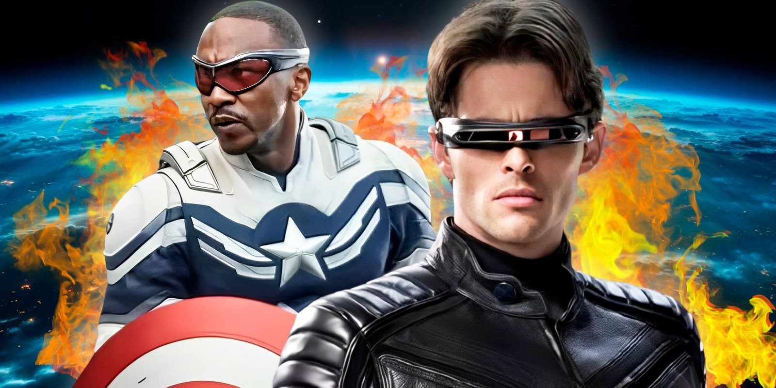 Sneaks’ Most Important Life Lessons Explained By Stars Anthony Mackie, Martin Lawrence & Keith David 3 Split image of Mackie's Captain America & James Marsden's Cyclops