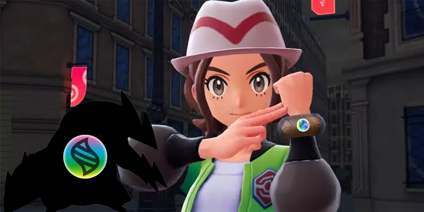 A trainer using a Mega Evolution Ring in Pokemon Legends ZA along with the silhouette of Excadrill
