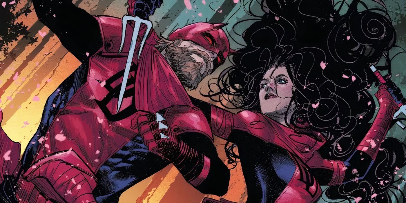 If You Think Daredevil is Violent, These 10 Moments Show Just How Vicious Elektra Can Be 5 Comic book art: Daredevil with long hair and beard fights Elektra who has also taken up the Daredevil mantle.